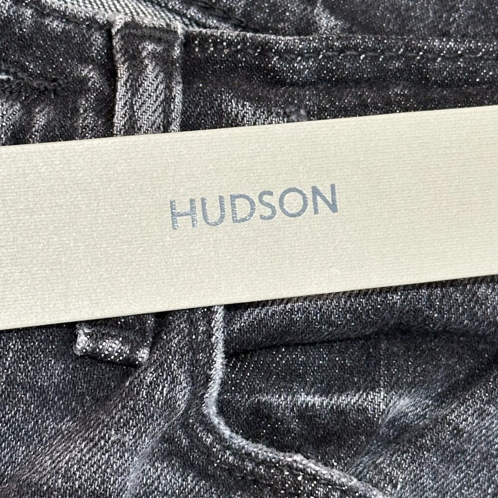 Hudson Nico Mid Rise Straight Inseam Split Black Star Denim Jeans Size 25 NWT - Picture 9 of 11